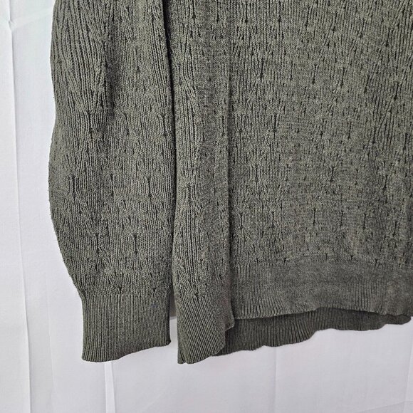 Tommy Bahama Sweater Mens Large Green 1/4 Zip Pullover Cotton Knit Casual - Picture 8 of 12